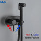ULA Black Bidet faucet Portable Bidet Sprayer Brass Bathroom Toilet Faucet Hot Cold Water Bidet Mixer Bathroom Shower Head