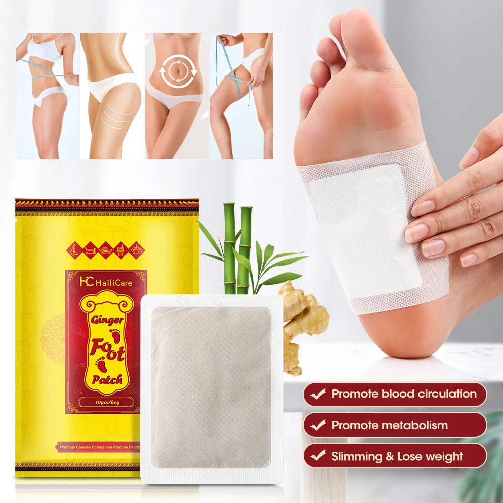 10/50/100Pcs Natural Ginger Foot Patch Herbal Detox Foot Sticker Weight Loss Relieve Stress Relaxation Deep Cleansing Help Sleep