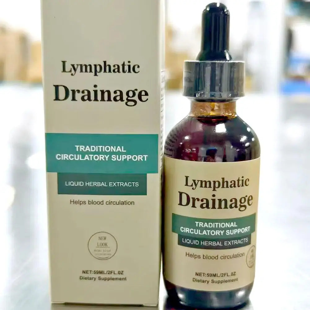 Lymphatic Drainage Drops 59ml, Natural Herbal Liquid Supplement for Circulatory Support, Easy-to-Use for Men & Women