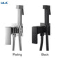 ULA Black Bidet faucet Portable Bidet Sprayer Brass Bathroom Toilet Faucet Hot Cold Water Bidet Mixer Bathroom Shower Head