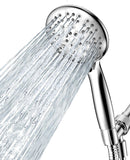 Professional High Pressure Handheld Shower Head with 6 Spray Settings, 4.3" High Flow Rain Showerhead Set, Includes 59" Stainless Steel Hose and Adjustable Bracket for Bathroom, Gym, and Hotel Use