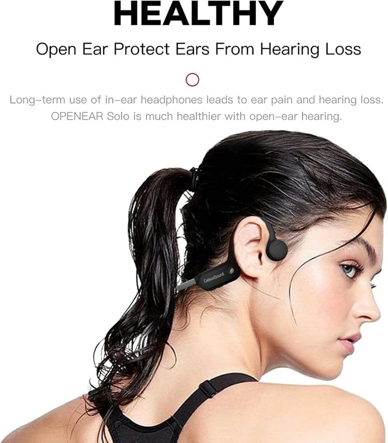 Pine Tree Tools AS1-G Bluetooth 5.0 Wireless Bone Conduction Headphones - Open Ear Design, Gray