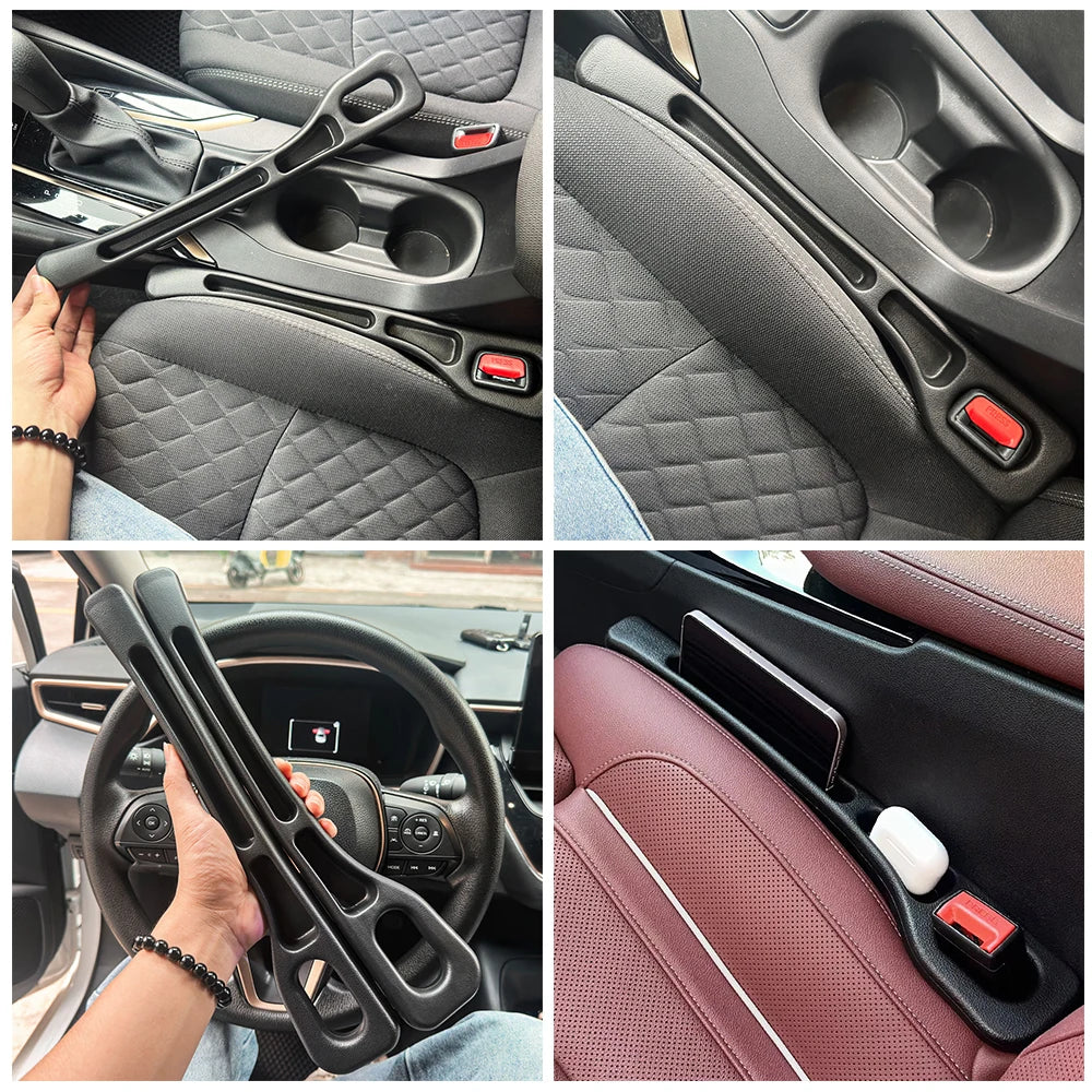 2Pcs Car Seat Gap Filler, Dual Slot Design, Car Interior Accessories, Phone & Key Storage Box, Car Slot Pad, Seat Gap Fillers