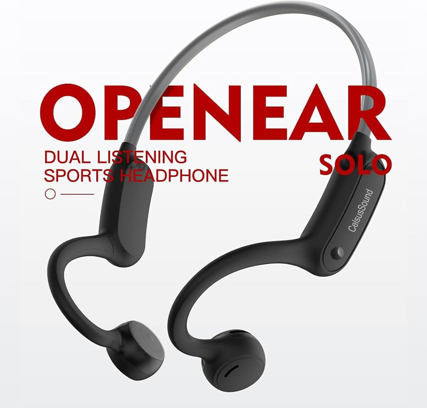 Pine Tree Tools AS1-G Bluetooth 5.0 Wireless Bone Conduction Headphones - Open Ear Design, Gray