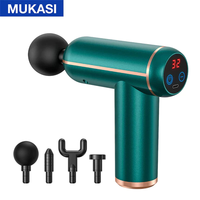 MUKASI Portable Percussion Massage Gun for Deep Tissue Muscle Relaxation and Pain Relief