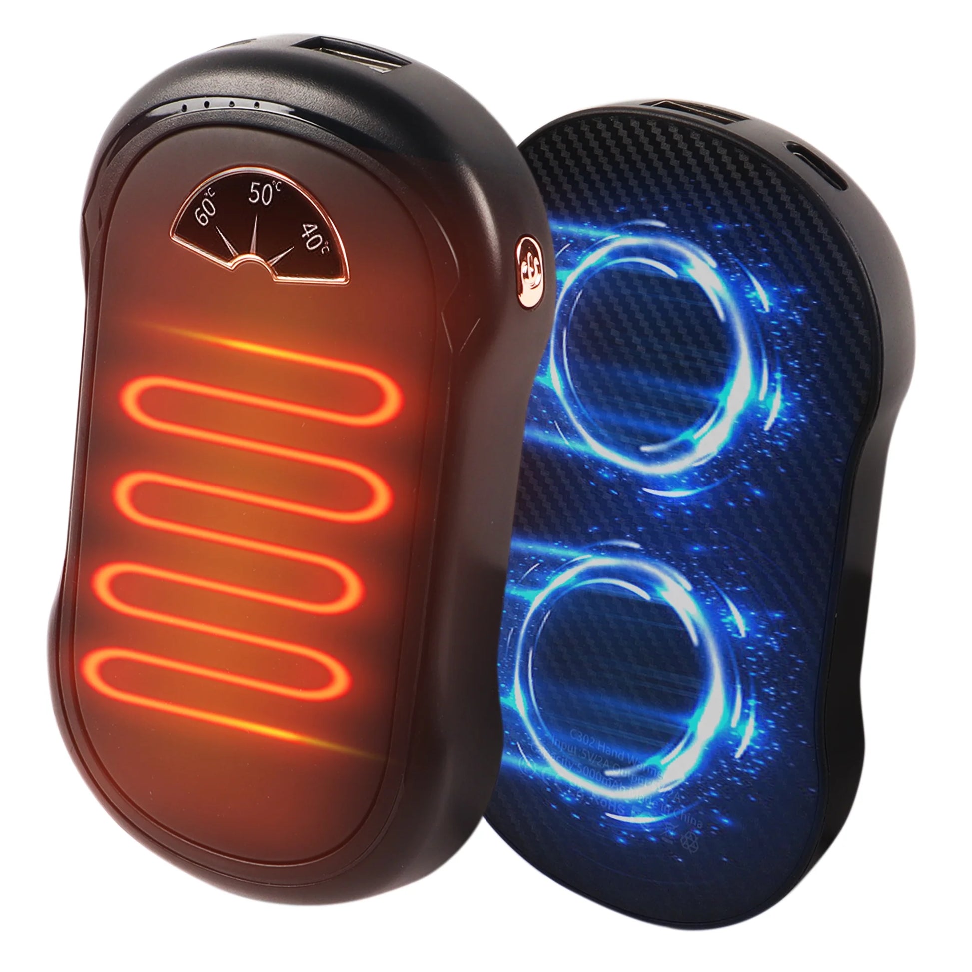 Rechargeable Hand Warmers (2-Pack) - 10,000 mAh Portable Electric USB Hand Warmers for Camping, Fishing, Skiing, and Hiking