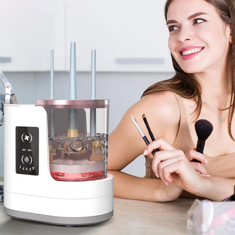 Revolutionize Your Beauty Routine with the 3-in-1 Electric Makeup Brush Cleaner & Dryer – Effortless, Fast, and Portable!