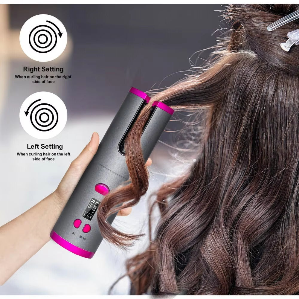 Automatic Hair Curler Auto Ceramic Wireless Curling Iron Hair Waver Tongs Beach Waves Iron Curling Wand Air Curler USB Cordless